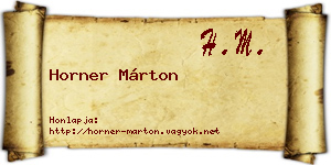 Horner Márton névjegykártya