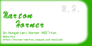 marton horner business card